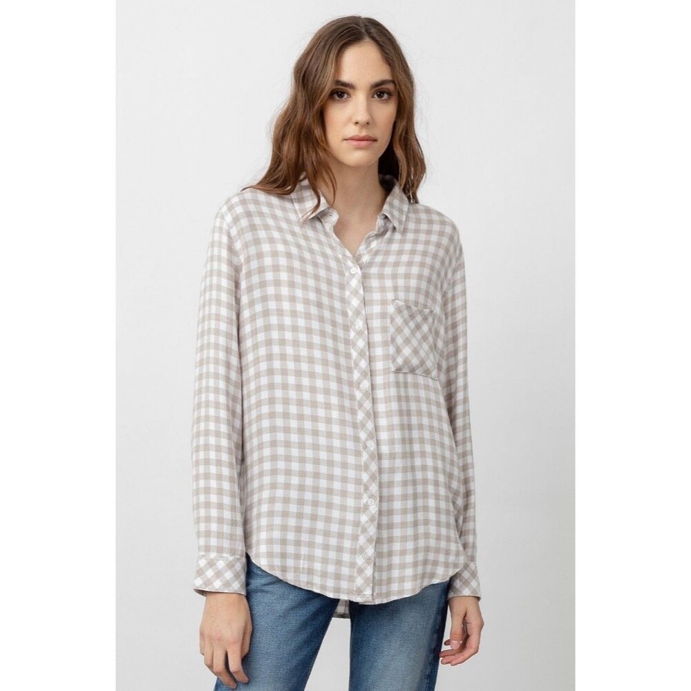 Rails Hunter Flannel In Wheat Button Down Outdoor Glitter Top Size XS Cabincore